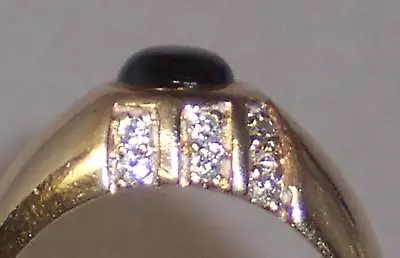 Vtg Mens 14k Gold Natural Brown Star Sapphire & Diamond Ring 8.6 Grams Size 9.25 • $595