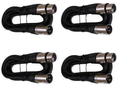 4 Pack 10FT Premium XLR 3Pin Male Female Mic Microphone Mixer Audio Cord Cable • $22.99