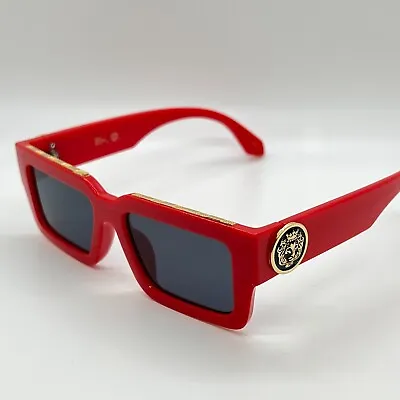 Men Sunglasses Hip Hop Square Designer Shades Retro Gold Frame Rapper Fashion • $15.99