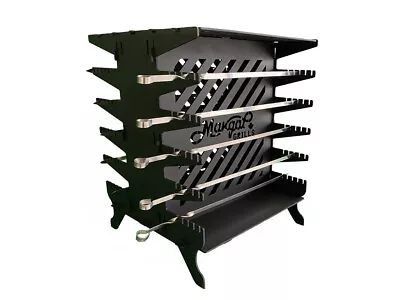 Vertical Charcoal Grill Kebab BBQ Portable Mangal 10 FREE Skewers Heavy Duty 4mm • $250