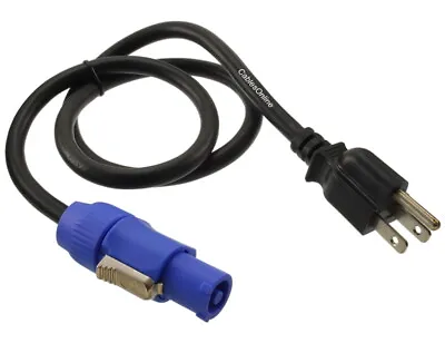 16-AWG 3-Prong NEMA 5-15P To Powercon-Compatible Stage AC Power Cord • $21.95