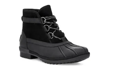 Ugg Greda Waterproof Duck Boot Black Leather Snow Rain Boots 5 NWOB • $110