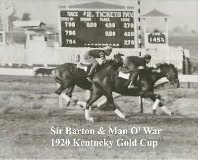 1920 - SIR BARTON Vs MAN O'WAR - Kentucky Gold Cup - 10  X 8  • $20