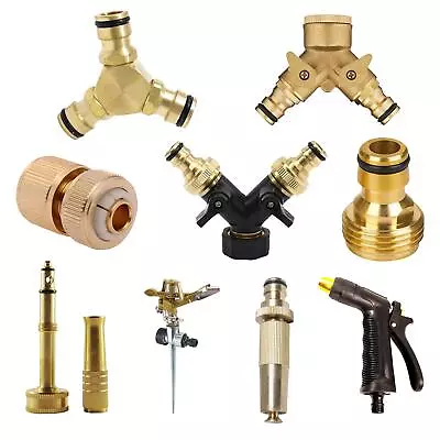 Brass Tap Connector Adaptor Universal Garden Water Fit Hose Pipe Tap Female Male • £7.89