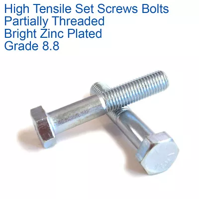 HIGH TENSILE HEXAGON PARTIALLY THREADED BOLTS ZINC PLATED DIN 931 M12 - 12mm • £250.59