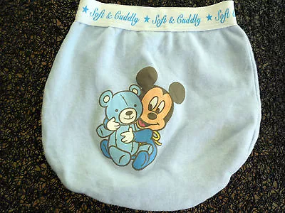 Mickey Mouse Disney Size 00 Short Pants Nappy Cover Baby Boy Blue Cotton As New • $10.99