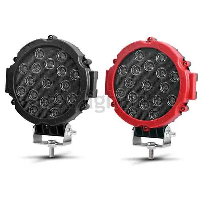 51W 7inch LED Work Light Bar Round Pods Driving Fog Flood Lamp Truck Offroad SUV • $105.95