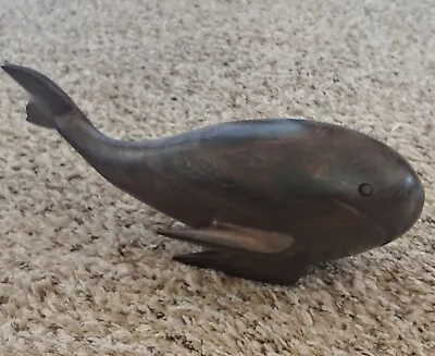 Vintage Solid Wooden Smiling Whale • $9