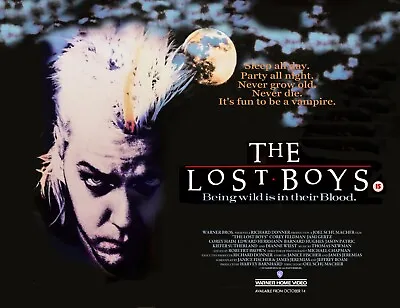 THE LOST BOYS 1987 UK Video Poster Print 30x40  Quad Kiefer Sutherland FREE P&P • £24.99