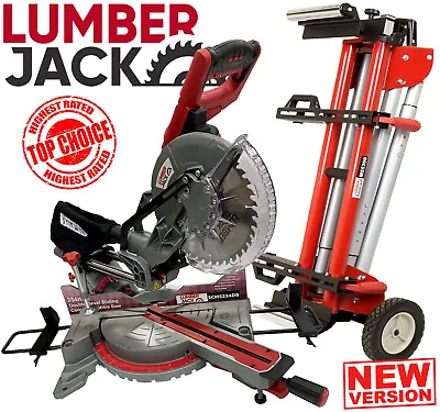 Lumberjack 10  Sliding Mitre Saw Double Bevel With Mobile Universal Stand 240v • £279.99