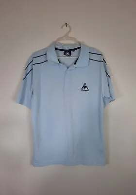Le Coq Sportif Short Sleeve Light Blue Polo Shirt - Men's Size Medium • £1.99