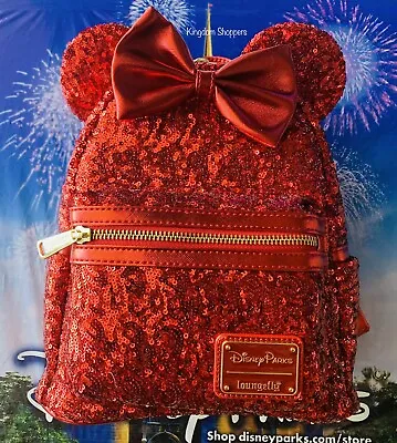 Disney Parks Loungefly Minnie Mouse Pirate REDD Red Sequined Mini Backpack • $249.95