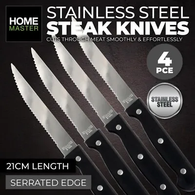 4 Steak Knives Dinner Set Stainless Steel Sharp Serrated Dishwasher Safe Knife • $6.45