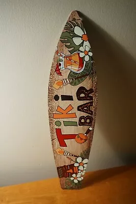 $12.95 • Buy TIKI BAR IDOL WELCOME SIGN Tropical Drinks Rustic Beach Bar Surfboard Home Decor