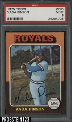 $0.99 • Buy 1975 Topps #295 Vada Pinson Kansas City Royals PSA 9 MINT