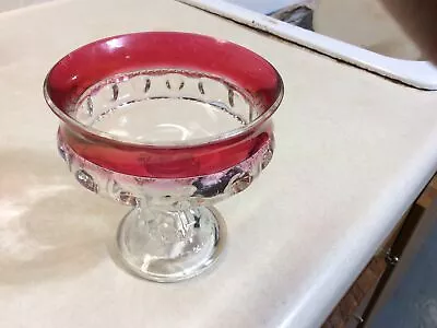 VintageTiffin Franciscan Kings Crown Ruby Compote Thumbprint • $7