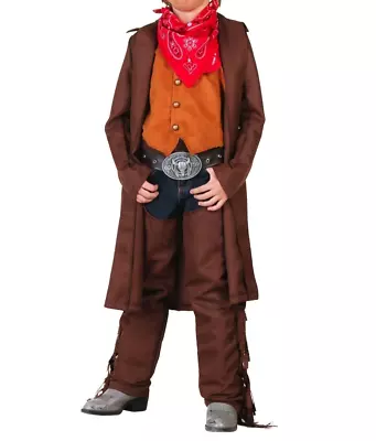$29.99 • Buy Kid's Cowboy Chaps Trench Coat Western Gunslinger Costume SIZE XL (Used)