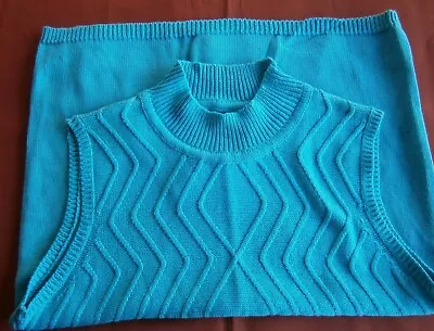 Requirements Sweater Knit Top Shirt NEW S-M Bust 34 Turquoise Mock Turtleneck • $14.95