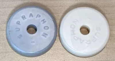 Pair Of Vintage 45 RPM Record Adapters Gray And Cream Supraphon • $12