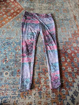 Mossimo Women's Small Tie Dye Leggings Pink Purple Blue Pastels Mountain Pattern • $9.99