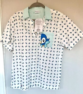 NWT Pokemon Piplup Mens Short Sleeve Button Down Shirt Size Medium • $33