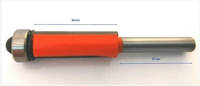 £9.40 • Buy 1/4”  Flush Trim TCT 2 Flute Straight Router Bit Template Bottom Bearing -VAT