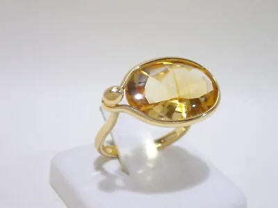 GEORG JENSEN Vivianna Torun 18k Yellow Gold Savannah Ring With Citrine Size 54 • $2200