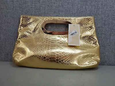 NWT Michael Kors Berkley Gold Faux Snake Skin Clutch Bag • $19.99