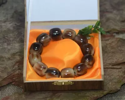 Natural Tibetan Yak Horn Bracelet To Ward Off Evil Blood Silk Buddha Beads • $106