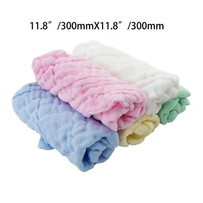 5Pcs Soft Cotton Towels Newborn Baby Face Muslin Squares Cloths Nappy Bibs Wipes • $10.09