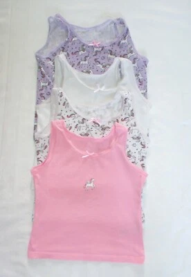 £1.50 • Buy 4 Little Girls Sleeveless Cotton Vests From George, Age 2-3 Years