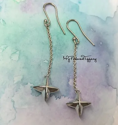 Excellent Authentic Tiffany & Co Elsa Peretti Sirius Star Dangling Drop Earrings • $259