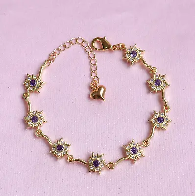 Rapunzel Sun Bracelet Purple Sun Princess Bracelet Gold Plated • $34