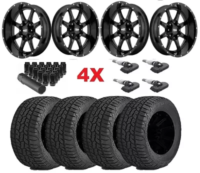 16 Gloss Black Rims Tires Wheels Set Package New All Terrain At • $1249