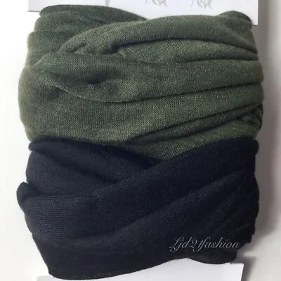 Time And Tru Multi-wear Scarf Bandana Wrap 2 Pack. Olive / Black Solid.  • $3.88