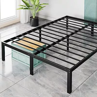 14 Inch Heavy Duty Metal Platform Bed Frame Queen Size Sturdy Steel Slat Support • $79.99