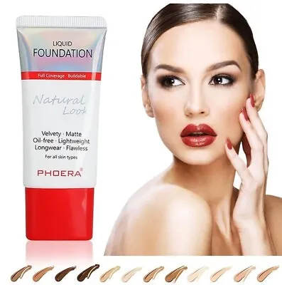 £3.49 • Buy PHOERA Foundation Concealer Full Coverage Makeup Matte Brighten Long Lasting UK