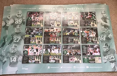 RARE 2014 Michigan State Spartans Football Poster MSU Dantonio 2015 COTTON BOWL • $17.99