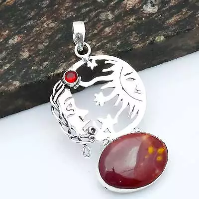 Mookaite Jasper Garnet Gemstone Handmade Unique Pendant Jewelry 2.8  AP-12293 • $3.99