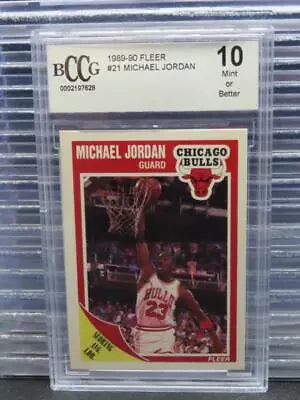 1989-90 Fleer Michael Jordan Scoring Avg Leader #21 BCCG 10 MINT Or Better Bulls • $0.99