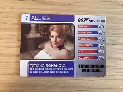 007 Spy Files Cards 2002 Allies #7 Tatiana Romanova • £0.99