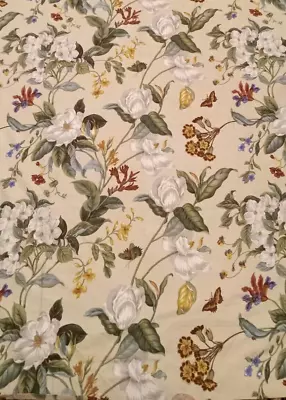 Pair Of Williamsburg By Waverly Magnolia Curtain Panels Drapes Floral 49 X 86.5  • $49.99