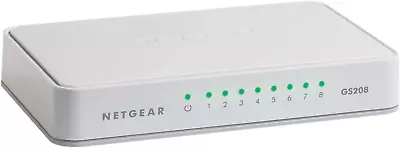 8-Port Gigabit Ethernet Unmanaged Switch (GS208) - Desktop Ethernet Splitter S • $38.66