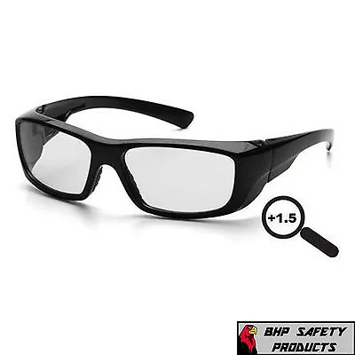 Pyramex Emerge Safety Glasses 1.5 Full Magnifying Reader Sb7910d15 Black Frame • $11.75