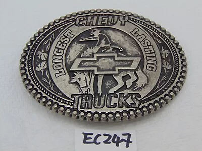 Chevy Longest Lasting Trucks Belt Buckle Bowtie On Cowboy Horse Vintage • $29.99