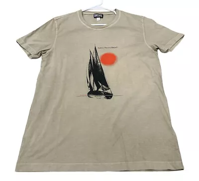 NEW Diesel T-iny-C2 Sotto Marina Beach SS T-Shirt Mens Stone Size Large L NWT • $24.49