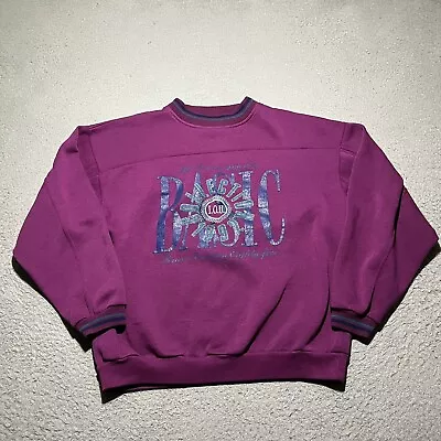 Vintage IOU Sweatshirt Mens Medium 1992 Basic Collection Purple Crew Neck 90s • $29.99