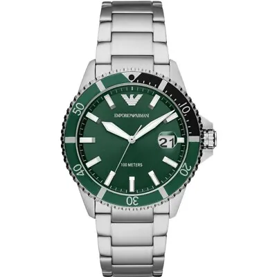 £89.99 • Buy New Emporio Armani Mens Ar11338 Green Hulk Stainless Steel Day-date Watch