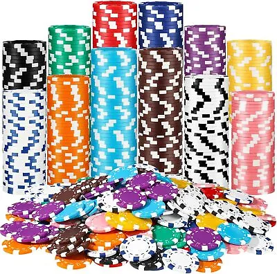 Jerify 300 Pieces Game Poker Chips Set Mini Composite Dice Striped Chips...  • $60.72