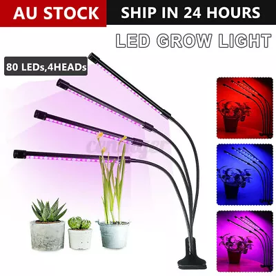 4 Head LED Grow Light Plant Light Panel Growing Plant Veg Flower Indoor Lamp • $18.80